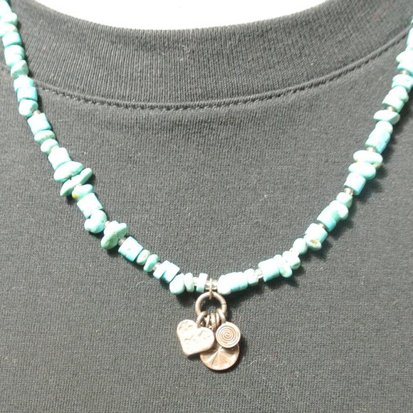 Vintage Sterling Peyote Bird Turquoise Necklace - Picture 5 of 8